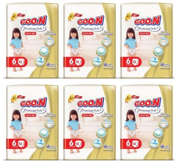 Goon Premium Soft Külot Bebek Bezi (6 Beden) 15-25 Kg | 13x6 Paket