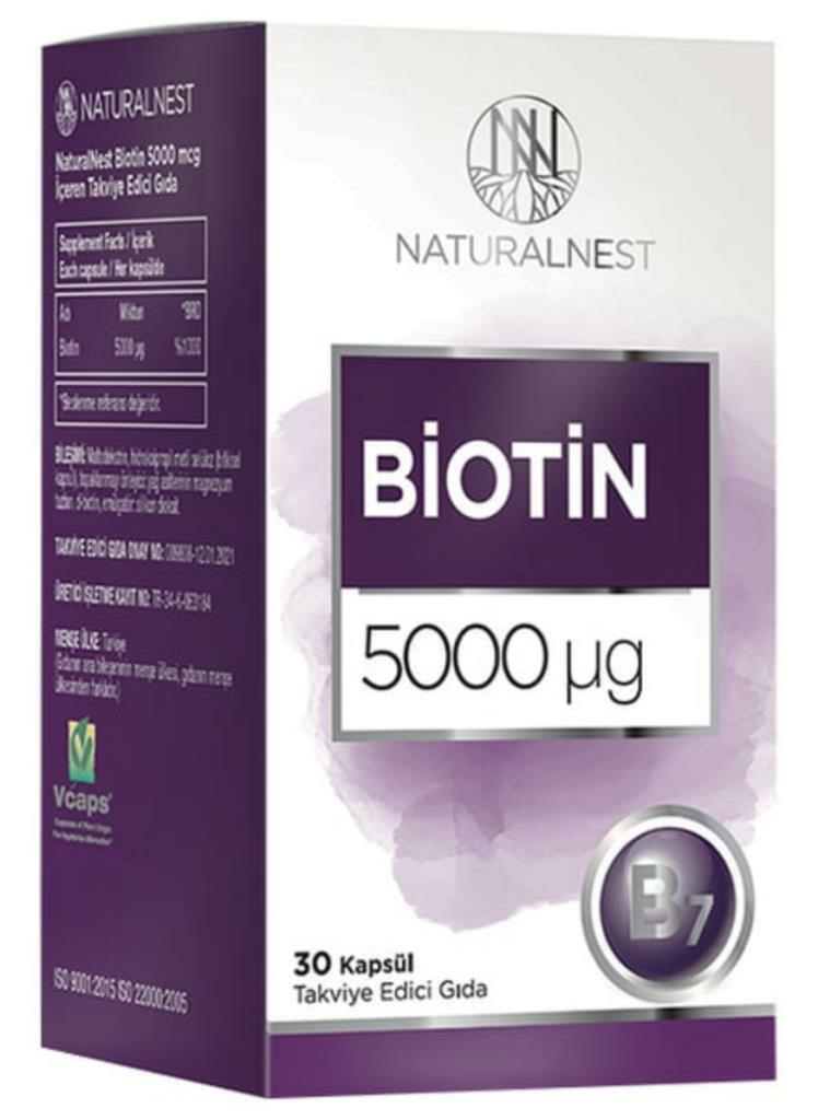 Naturalnest Biotin 5000mcg 30 Kapsül