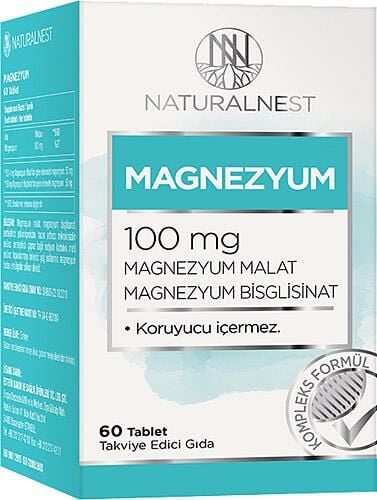 NaturalNest Magnezyum 100mg 60 Tablet