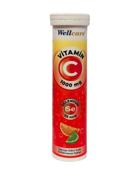 Wellcare Vitamin C 1000mg + Selenyum 55mcg Effervesan 15 Tablet