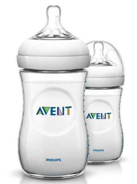 Philips Avent Biberon PP Natural Emzik 260ml | 1 Ay Üzeri, Şeffaf, 2 Adet
