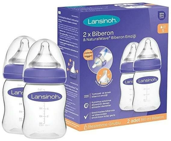 Lansinoh Natural Wave Biberon Set 2 Adet x 160 ml