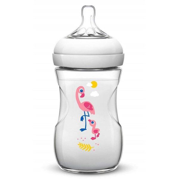 Philips Avent Biberon PP Natural Emzik 260ml | 1 Ay Üzeri, Pelikan Desenli, 1 Adet