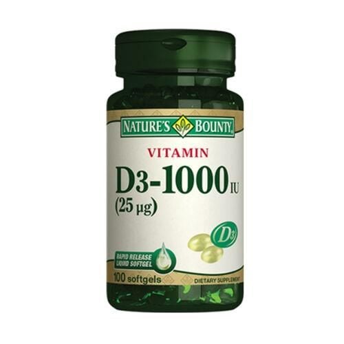 Natures Bounty Vitamin D3 1000 IU 100 Softgel