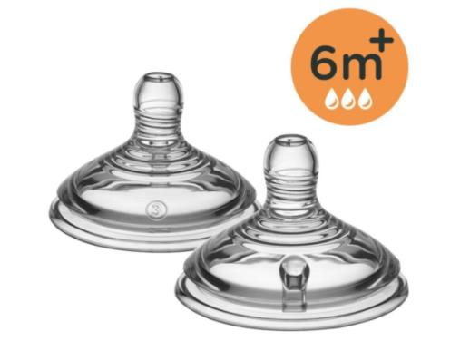 Tommee Tippee Biberon Emziği Closer to Nature | 6 Ay Üzeri, 3 Delik, 2 Adet