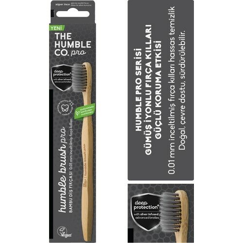 Humble Brush Pro Deep Protection Bambu Diş Fırçası | Silver