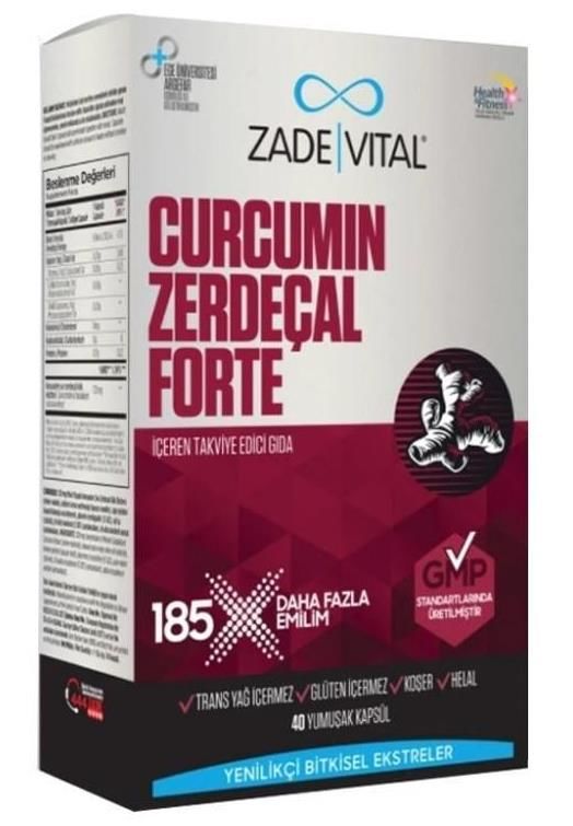 Zade Vital Curcumin Forte Zerdeçal Yağı 1000 mg 40 Kapsül