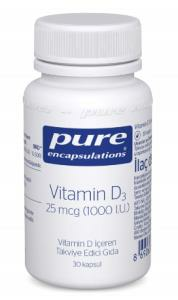 Pure Encapsulations Vitamin D3 1000IU 30 Kapsül