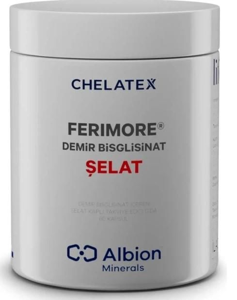 Chelatex FERIMORE Demir Bisglisinat 60 Bitkisel Kapsül