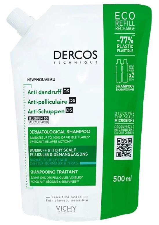 Vichy Dercos Shampoo Anti Dandruff 500 ml | Kepek Karşıtı Şampuan Normal/Yağlı Saçlar