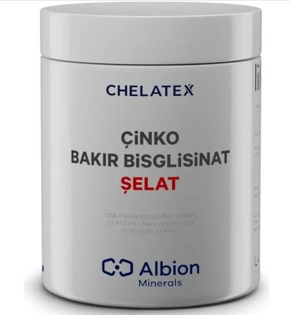 Chelatex Çinko Bakır Bisglisinat Şelat 60 Bitkisel Kapsül