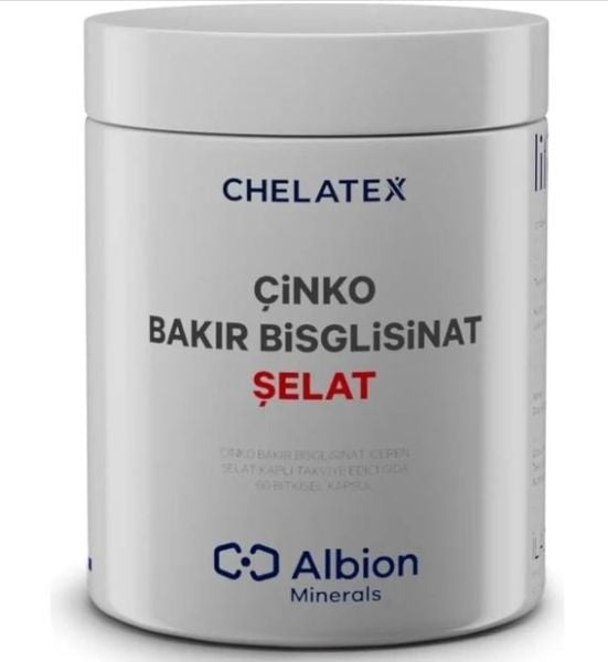 Chelatex Çinko Bakır Bisglisinat Şelat 60 Bitkisel Kapsül