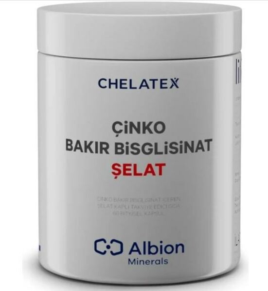 Chelatex Çinko Bakır Bisglisinat Şelat 60 Bitkisel Kapsül