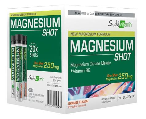 Suda Vitamin Magnezyum Shot 25ml x 20 Adet