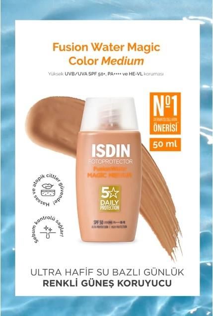 ISDIN Photoprotector Fusion Water Magic Medium SPF50 50ml  | Güneş Koruyucu