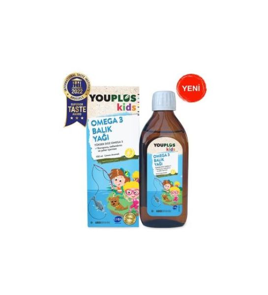 Youplus Kids Omega 3 Limon Aromalı Şurup 150ml