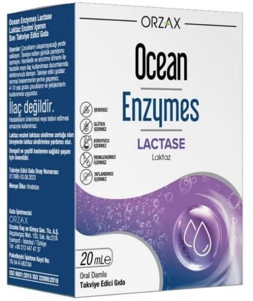 Orzax Ocean Enzymes Lactase Damla 20 ml