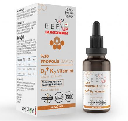 Beeo'Up Propolis %30 Propolis Vitamin D3+K2 Damla 20ml