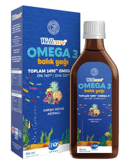 Wellcare Omega 3 Doğal Karışık Meyve Aromalı Balık Yağı 150ml