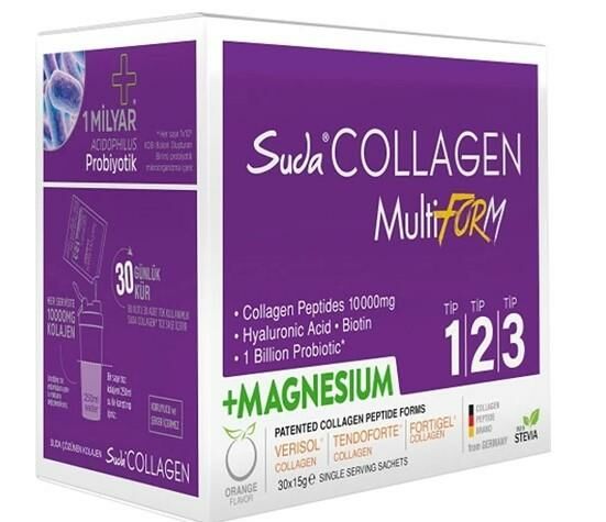 Suda Collegen Multiform+ Magnesium 30 x 15g Saşe | Portakal Aromalı