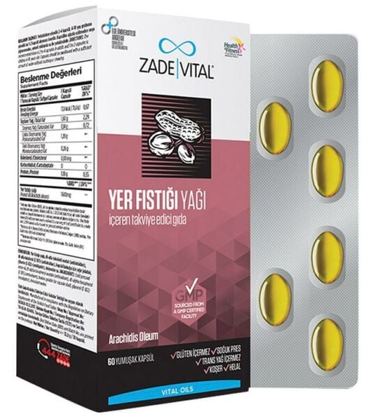 Zade Vital Yer Fıstığı Yağı 60 Blister Kapsül