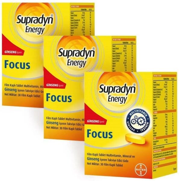 Supradyn Energy Focus Multivitamin 30 Tablet 3 Adet