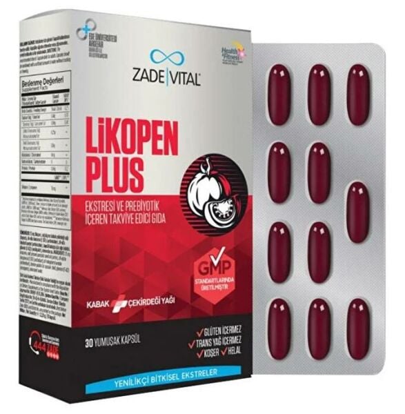 Zade Vital Likopen Plus 30 Kapsül 500 mg