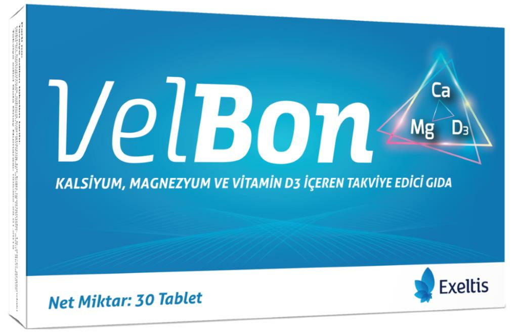 Exeltis Velbon Kalsiyum Magnezyum Vitamin D3 30 Tablet