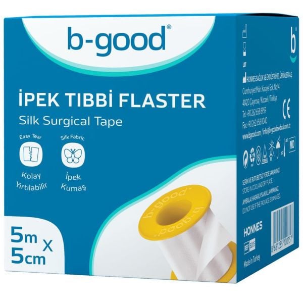 B-Good İpek Tıbbi Flaster 5mx50mm | Kolay Yırtılabilir İpek Kumaş