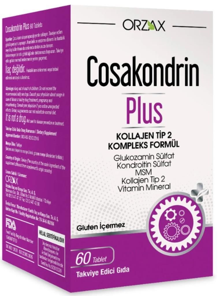 Orzax Cosakondrin Plus 60 Tablet X 2 Adet