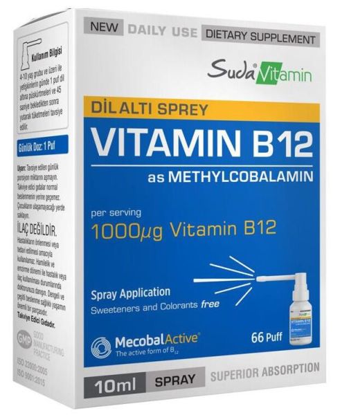 Suda Vitamin Vitamin B12 1000IU Sprey 10ml