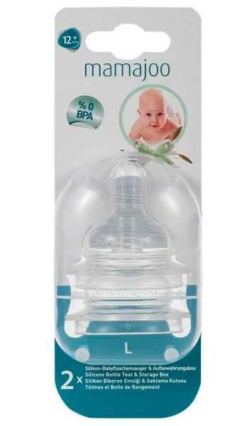 Mamajoo Silikon Biberon Emziği L 12 Ay+ %0 BPA | 2 Adet