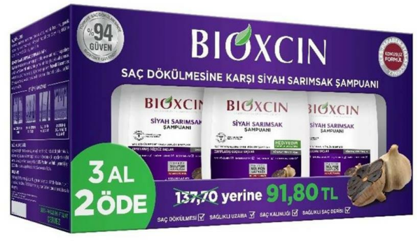 Bioxcin Siyah Sarımsak Şampuanı 300ml | 3 Al 2 Öde