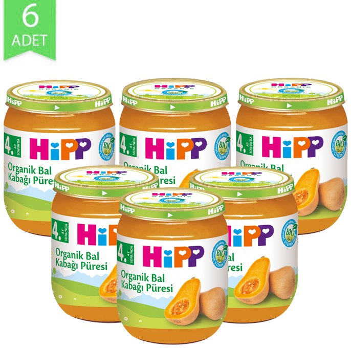 Hipp Organik Sebze Püresi Bal Kabağı 125gr | 6 Adet