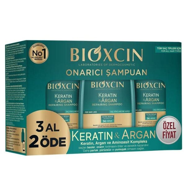 Bioxcin Keratin ve Argan Onarıcı Şampuan 300 ml | 3 Al 2 Öde