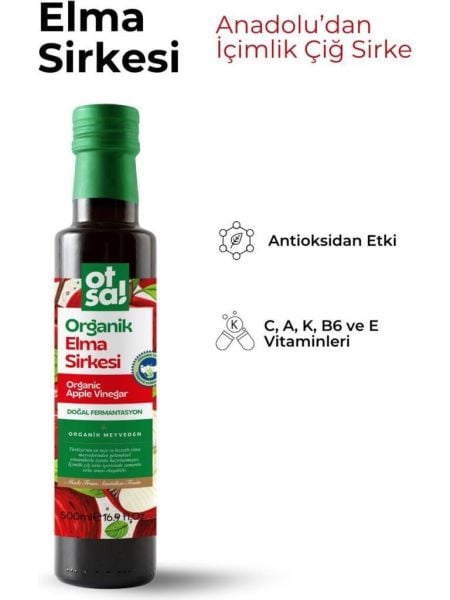 Otsa Organik Elma Sirkesi 500 ml | Doğal Fermantasyon