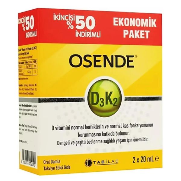 Osende Vitamin D3 K2 Damla 2x20ml | İkili Avantajlı Paket