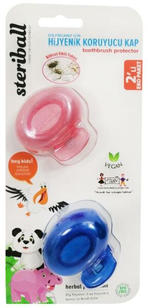 Steriball Diş Fırçası Koruma Kabı - Toothbrush Protector 2 Adet | Pembe - Mavi