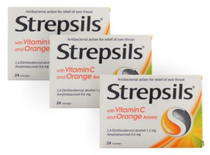 Strepsils Vitamin C Orange 24 Pastil Portakal Aromalı | 3 Adet