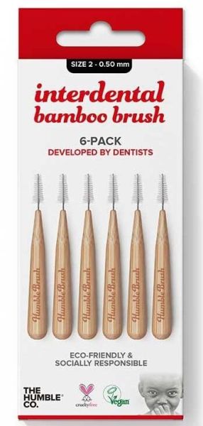 Humble Brush Interdental Bamboo Arayüz Fırçası 0.50mm 6 Adet | Size 2