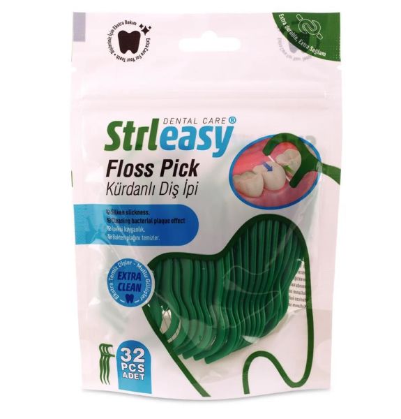 Strleasy Kürdanlı Diş İpi Floss Pick 32 Adet
