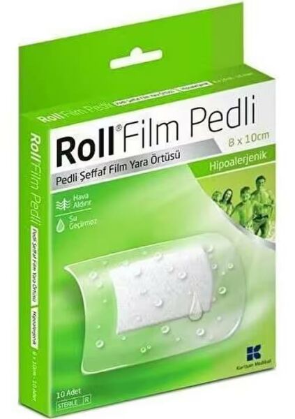Roll Film Pedli 8x10cm Yara Örtüsü 10 Adet | Su Geçirmez