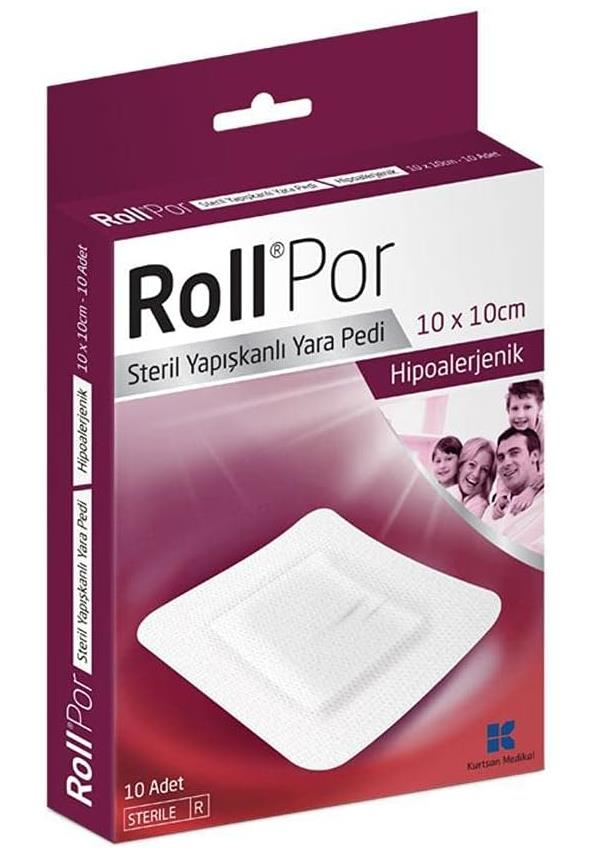 Roll Por Steril Yapışkanlı Yara Pedi 10 x 10cm 10 Adet