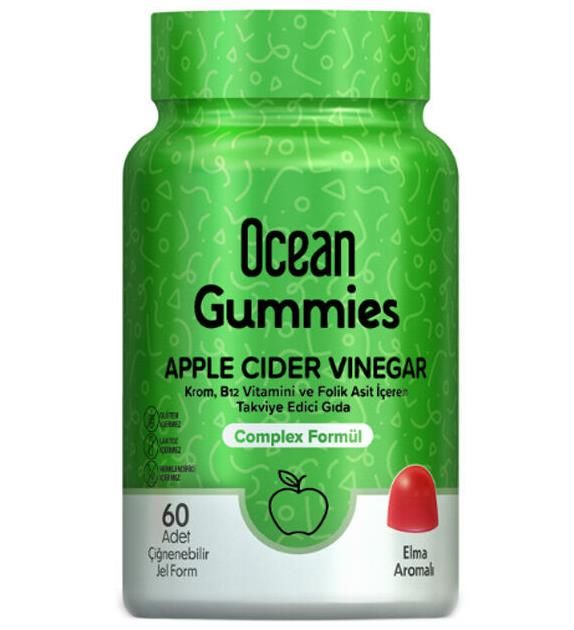 Orzax Ocean Gummies Apple Cider Vinegar Çiğnenebilir Jel Form 60 Adet