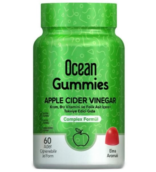 Orzax Ocean Gummies Apple Cider Vinegar Çiğnenebilir Jel Form 60 Adet