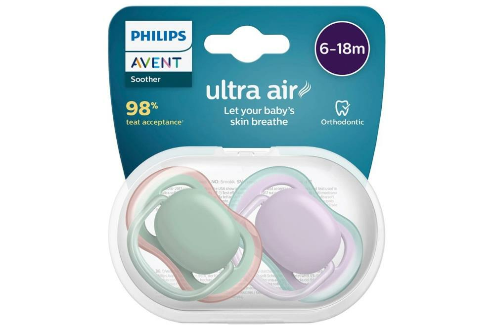 Philips Avent Yalancı Emzik Ultra Air Desensiz | 6-18 Ay, 2 Adet, SCF08516