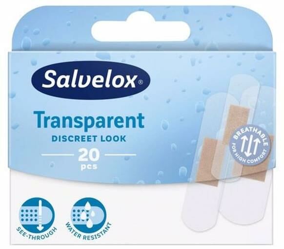Salvelox Suya Dayanıklı Şeffaf Yara Bandı 20 Adet