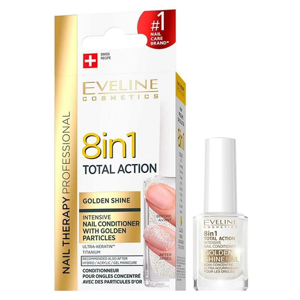 Eveline 8 in 1 Total Action Intensive Nail Conditioner with Gold Particles 12ml