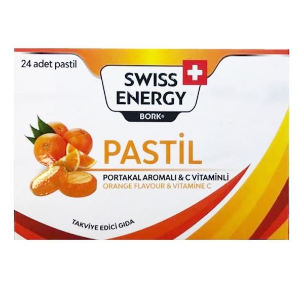 Swiss Bork Energy Portakal Aromalı & C Vitaminli Pastil 24 Adet