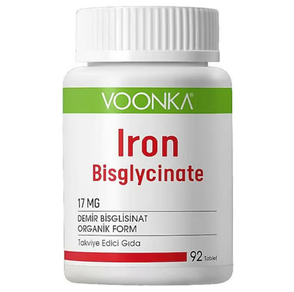 Voonka Iron Bisglycinate 17mg Demir 92 Tablet